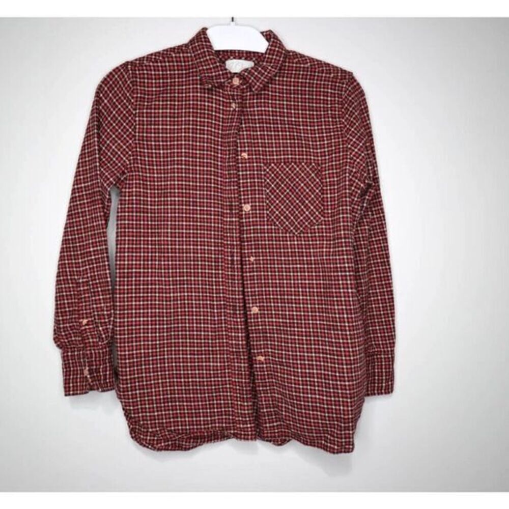 NWOT J. Crew Classic-fit shirt in prairie check flannel Size 0‎ - Picture 2 of 12